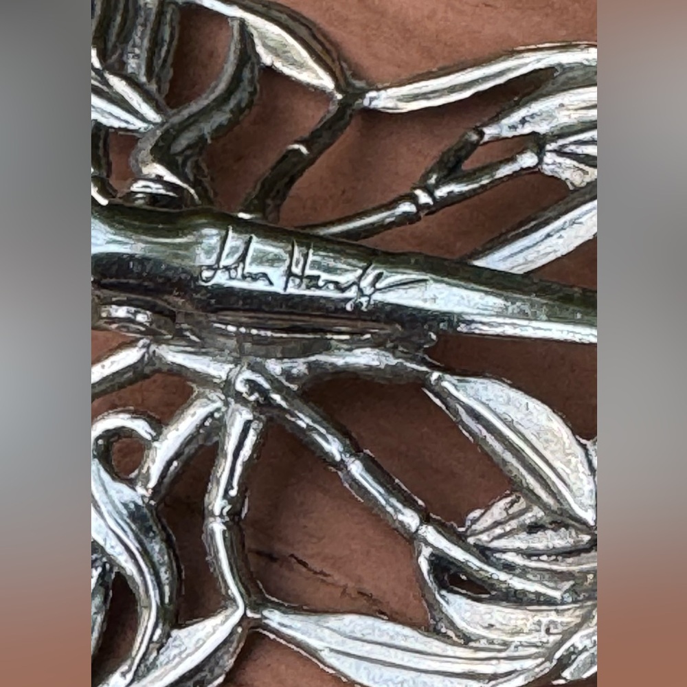 John Hardly Elegant Silver Butterfly pin scarf pin Ornament, brooch - Picture 3 of 11